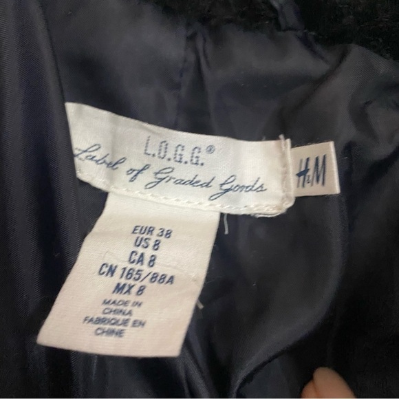 H&M navy toggle coat womens 8 - Picture 3 of 7